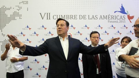 El presidente de Panamá, Juan Carlos Varela, realiza una visita al centro de convenciones donde se realizará la VII Cumbre de las Américas.