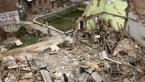 Devastación en Nepal.