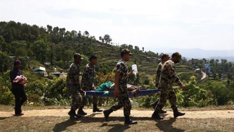 Devastación en Nepal.