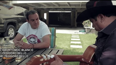 Cuauhtémoc Blanco y Teodoro Bello presentan el corrido del exfutbolista y actor para su campaña electoral.