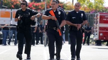 Agentes del LAPD durante simulacro de ataque.