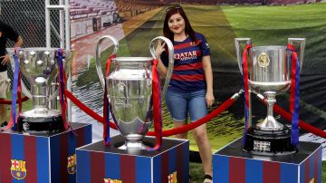 El FC Barcelona no trajo a Messi, pero sí sus tres trofeos del llamado "Trébol" europeo: Liga, Copa de Europa y Copa del Rey.