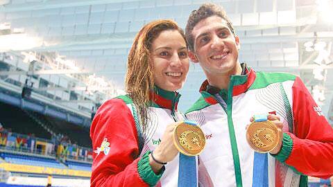 Paola Espinosa y Rommel Pacheco comparten su Gloria en los Juegos Panamericanos de Toronto. Foto: @Rommel_Pacheco