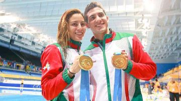 Paola Espinosa y Rommel Pacheco comparten su Gloria en los Juegos Panamericanos de Toronto. Foto: @Rommel_Pacheco