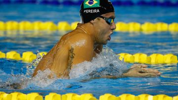 Thiago Pereira, aquí en nado de pecho, ya es el atleta más laureado de la historia de los Juegos Panamericanos.