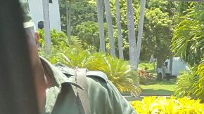 El lider cubano con los presidentes de Venezuela y Bolvia.