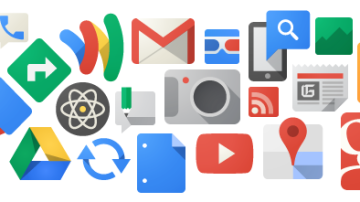 Logotipos de diferentes productos de Google.