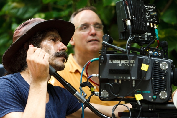 Graham Townsley (der.) y Lorenzo Hagerman durante la filmación de la serie.
