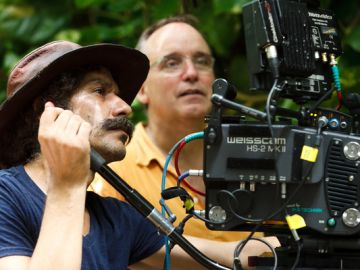 Graham Townsley (der.) y Lorenzo Hagerman durante la filmación de la serie.