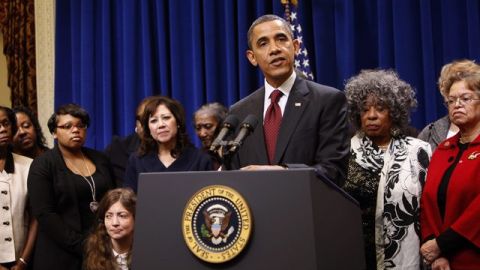 El presidente  Barack Obama,  durante el acto 'We Can't Wait', en Washington DC ayer. Se espera que apruebe los fondos.