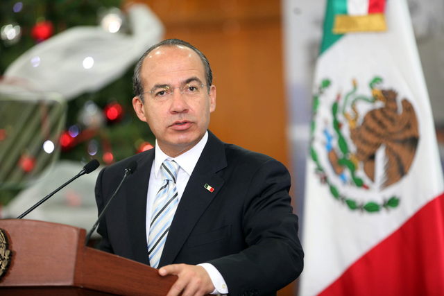 Felipe Calderón, presidente de México, en uno de sus discursos.