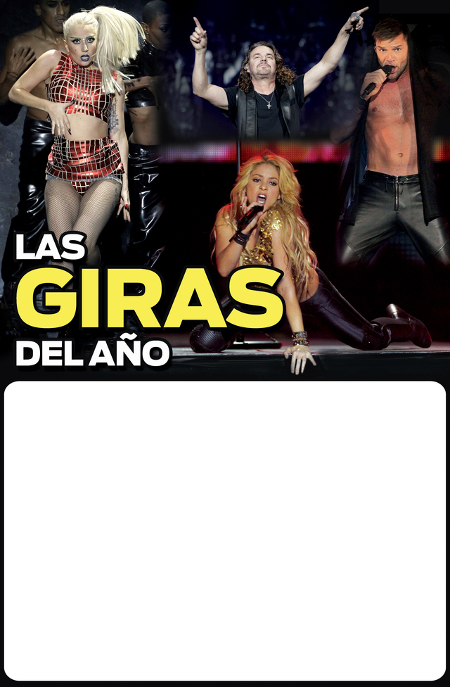 Lady Gaga (izq.), Shakira, Maná y Ricky Martin tuvieron giras exitosas este año.