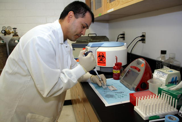 El profesor de bioquímica Jorge Torres en un laboratorio del Centro Jonsson de Investigaciones contra el cáncer de UCLA.