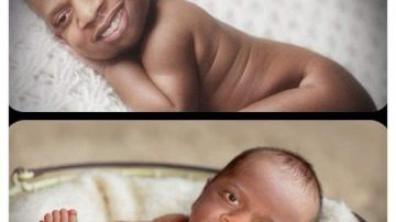 La foto muestra a un bebé con la cara de Jay Z digitalizada.