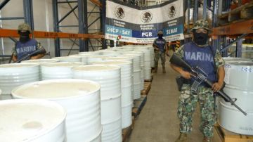 La sustancia es resguardada por  la Marina mexicana en la aduana del puerto de Manzanillo.