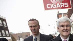 El precandidato republicano Newt Gingrich y su esposa.