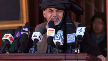 Vocero Ashraf Ghani Ahmadzai,  en rueda de prensa.