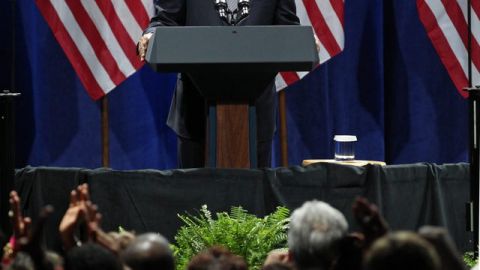 El presidente Barack Obama de campaña en Chicago.
