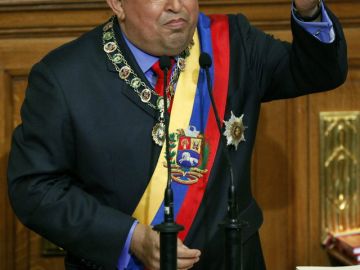 El presidente  Hugo Chávez, ayer en su informe anual.