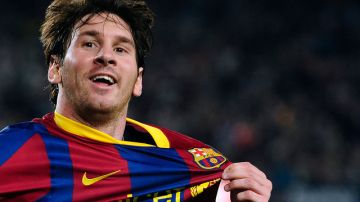 Lionel Messi estandarte del Barcelona.
