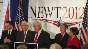 El precandidato presidencial republicano Newt Gingrich en Orlando.