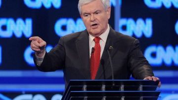 El candidato presidencial republicano Newt Gingrich durante un debate organizado por la cadena CNN.
