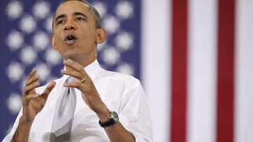 Barack Obama, cuando pronunciaba un discurso en la Universidad de Míchigan, en Anna Arbor.
