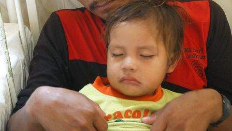 El pequeño Isbac Pacunda.