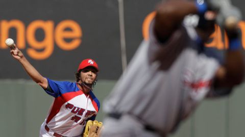 Nelson Figueroa lanzó ayer un gran juego de pelota para la novena de Mayagüez de Puerto Rico.