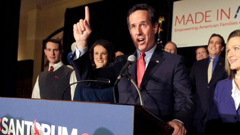 "¡El conservadurismo está vivito y coleando en Misurí y Minnesota!", dijo  Rick Santorum.