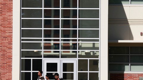 Estudiantes ayer en LA City College. Los colegios comunitarios de California  enfrentan un nuevo recorte.