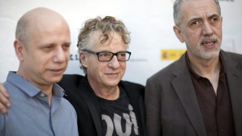 Fernando Trueba (der.) Javier Mariscal (centro) y Tono Errando.