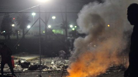 Familiares de presos muertos  en el penal de Apodaca, cuando realizaban protestas a las afueras del penal.