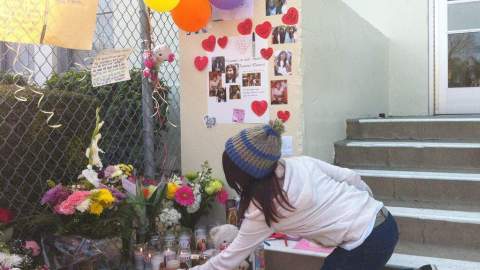 Una menor que presenció la pelea en la que quedó herida mortalmente Joana Ramos, frente al altar de la escuela Willard.