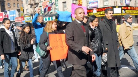 La marcha se inició en la congestionada y comercial esquina de la calle 207 y avenida Broadway, en Manhattan, y finalizó en el parque Devoe, en la avenida Sedgwick y la West Fordham Road, en El Bronx.