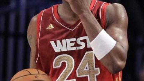 Bryant al momento de fracturarse la nariz