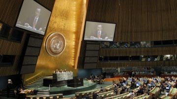 Vista general del pleno de la Asamblea General de la ONU.