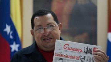 El presidente de Venezuela, Hugo Chávez, durante un programa grabado el sábado en La Habana  y difundido ayer por la TV  venezolana.