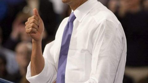 El presidente  Barack Obama, cuando ofrecía una cena en honor de las Fuerzas Armadas.
