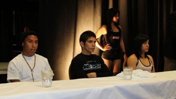 De izda. a dcha., los boxeadores Jonathan Quiroz, Christian Bojórquez y Amaris Quintana.