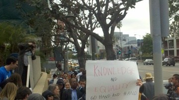 Protesta de residentes el miércoles.