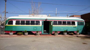 Uno de los vagones del tranvía que existió en El Paso hasta finales de la década de los 70.