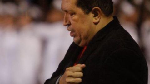 El presidente de Venezuela, Hugo Chávez a su llegada a Caracas, Venezuela.