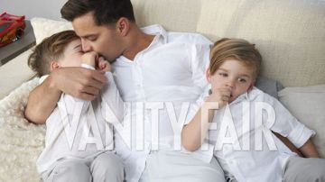 Ricky Martin con sus hijos Matteo y Valentino. El actor habló de su homosexualidad y familia a la revista 'Vanity Fair'.