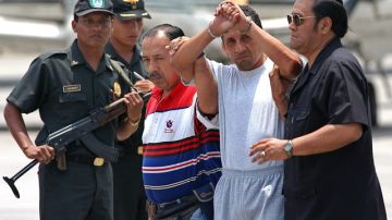 Se muestra al hermano del presidente de Perú, Ollanta Humala, Antauro (2d), llegando a Lima (Perú).