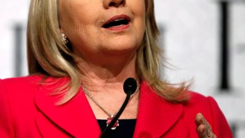 Secretaria de Estado, Hillary Clinton, en  rueda de prensa.