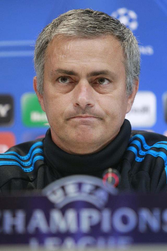 Jose Mourinho en la conferencia de prensa de ayer.