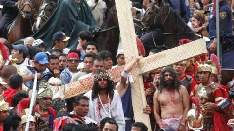 El calvario de Jesús en el cerro de Iztapalapa de Ciudad de México.