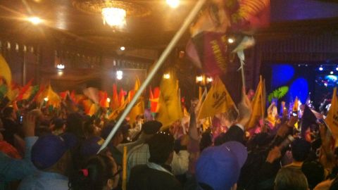 Las fila  en el teatro United Palace se comenzaron a llenar más de dos horas antes de que comenzase el acto.