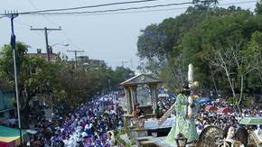 Procesión de Jesús Nazareno de Candelaria Cristo Rey, ayer en Guatemala.
